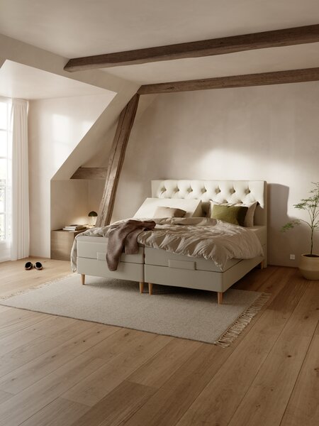 Elevationsseng 180x200cm TONDRA + VOLA sand-91 Medium Split