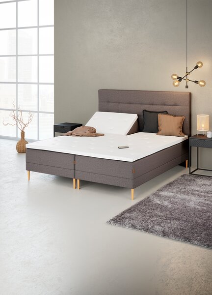 Elevationsseng 90x200cm KUPELVA GE50 grå-21 DREAMZONE