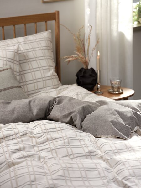 Flanellsengesett THEA 140x200 grå