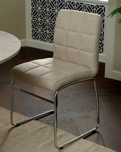 Dining chair HAMMEL beige fabric/chrome