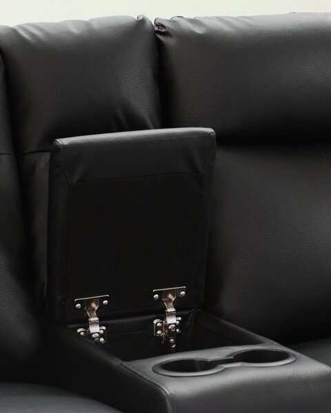 Mittkonsol ABILDSKOV m/förvaring svart konstläder