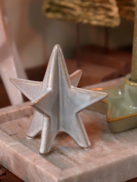 Vánoční hvězda RAV Š11xD12xV11 cm kamenina bílá