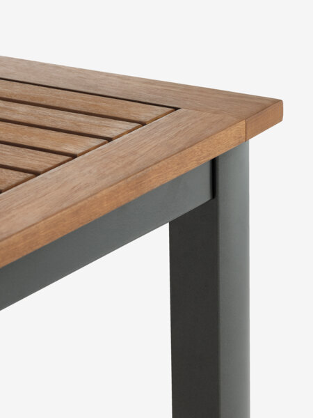 ULBJERG L214/297 table bois massif + 4 SIRDAL chaises gris