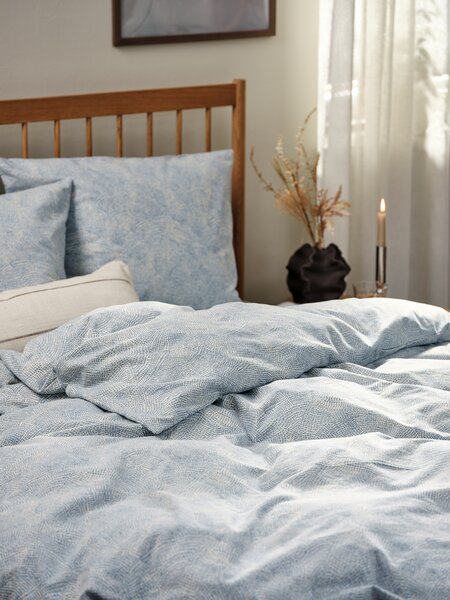 Parure de lit en flanelle KLARA 155x220 bleu