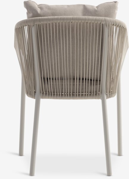 Skarslia Ø110 bord travertin + 4 gilja stol beige