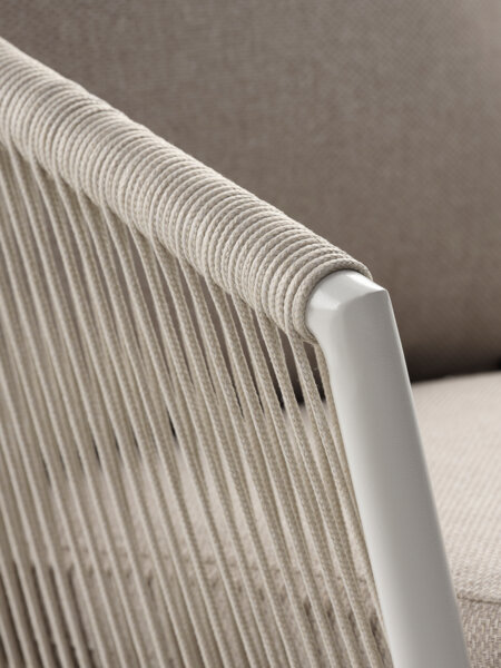 Skarslia Ø110 bord travertin + 4 gilja stol beige