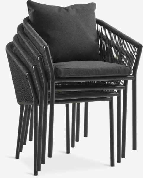 HAGEN L160 table + 4 GILJA chaises gris