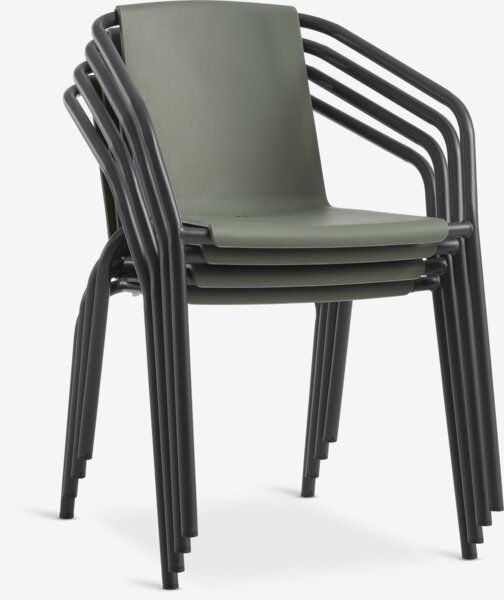 Silla apilable MODUM verde oliva