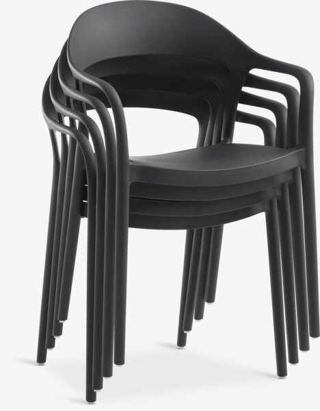 Silla apilable NANNESTAD gris oscuro