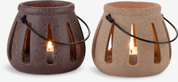 Lanterne KNOTT Ø10xH9cm assorteret