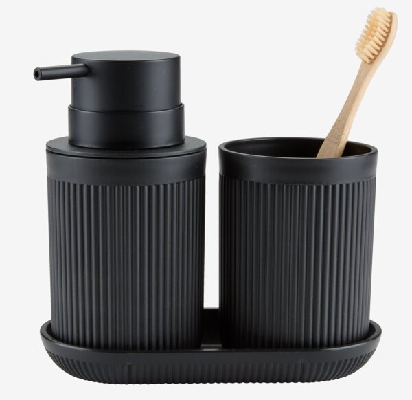 Badeværelsessæt LINDSSDAL 3 stk/sæt sort