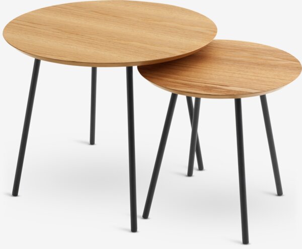 Odkládací stolek NYBO Ø40 barva zlatého dubu/černá