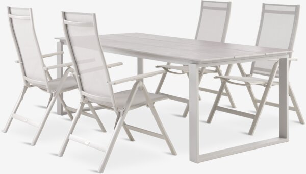 SONNERUP L215 table + 4 LOMMA chaises beige
