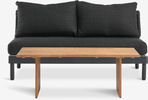 Loungesett LOFSDALEN natur + VOSS 2 seter svart