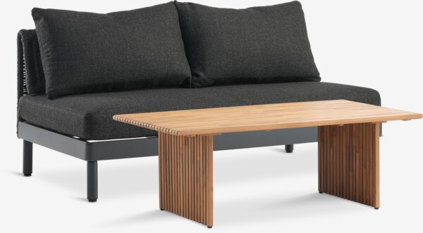 Loungesett LOFSDALEN natur + VOSS 2 seter svart