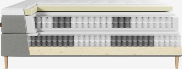 Kontinentalseng 120x200 HEMLA + BRYA grå-23 Medium