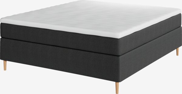 Letto boxspring 180x200cm VELFJORDEN + FLYA Grigio-40 Rigido