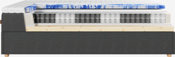 Kontinentalseng 180x200 HOLMELVA + EKSO grå-40 Ekstra fast