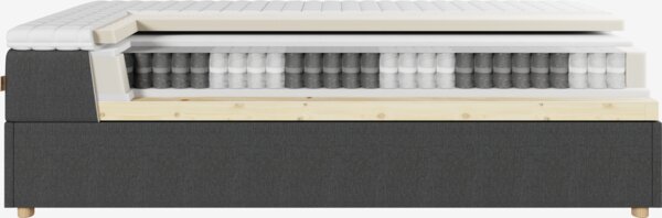 Kontinentalseng 180x200 HOLMELVA + KOLA grå-40 Ekstra fast