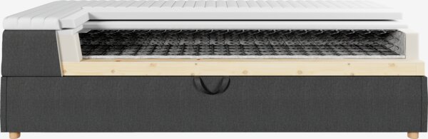 Letto boxspring 160x200 SKAUMA + FLYA Grigio-40 Molto rigido