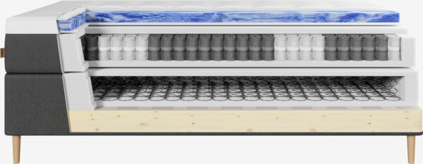 Kontinentalseng 120x200 SOKNA + VOLA grå-40 Medium