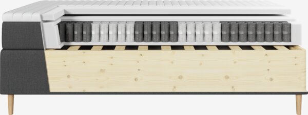 Kontinentalsäng 180x200 TYRIA + FLYA Grå-40 Medium