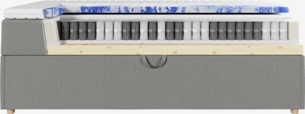 Sommier tapissier 90x200 TYSLA + EKSO Gris-23 Ferme