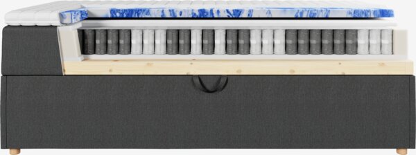 Sommier tapissier 90x200 TYSLA + EKSO Gris-40 Ferme