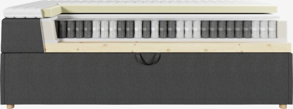 Kontinentalseng 140x200 TYSLA + MURU grå-40 Fast