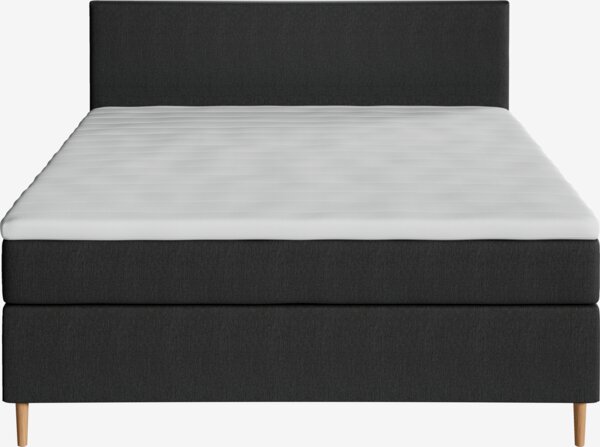 Boxspring posteľ 180x200 VELFJORDEN + FLYA sivá-40 tvrdá