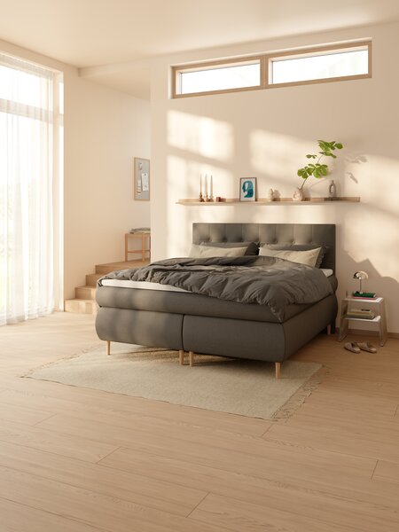 Boxspring 160x200 ANDELVA + BRYA grijs-40 medium