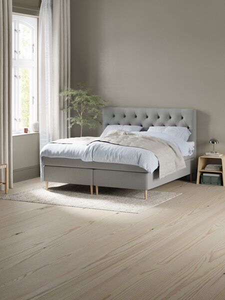 Kontinentalseng 90x200 HEMLA + VOLA grå-23 Myk