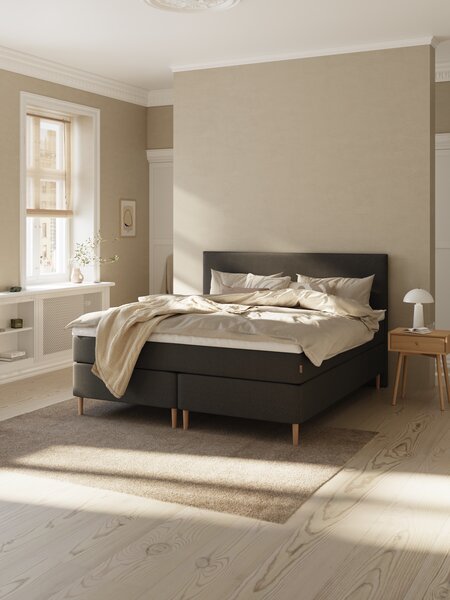 Kontinentalseng 90x200 HEMLA + VOLA grå-40 Myk