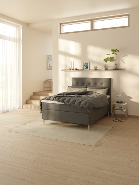 Kontinentalseng 140x200 LYGNA + RESA grå-40 Fast
