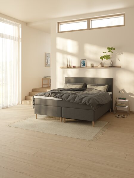 Kontinentalseng 160x200 LYGNA + BRYA grå-40 Fast