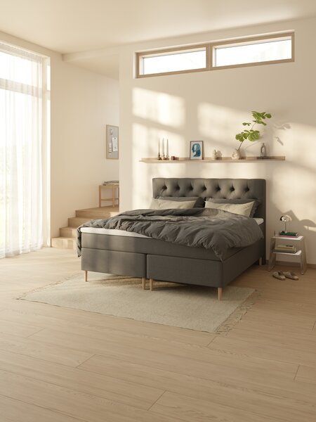 Kontinentalseng 160x200 LYGNA + BRYA grå-40 Fast