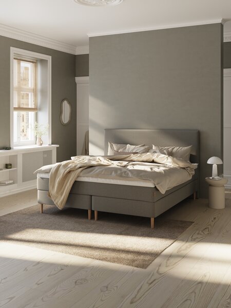 Kontinentalseng 160x200 NEVLA + MURU grå-23 Fast