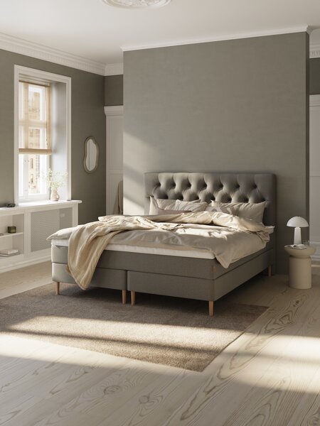 Kontinentalseng 160x200 NEVLA + MURU grå-23 Fast