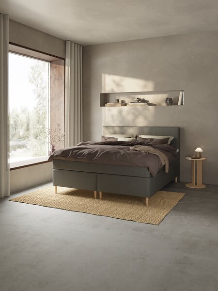Boxspring 90x200 REIPA + VOLA grijs-40 hard