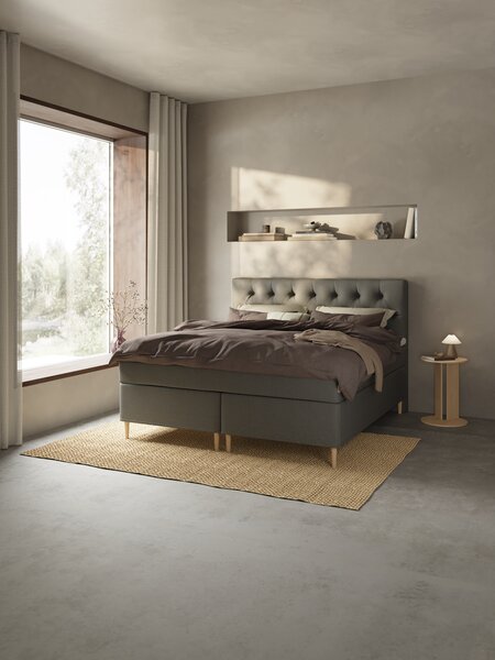 Boxspring 90x200 REIPA + VOLA grijs-40 hard