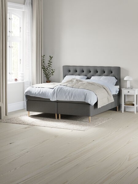 Kontinentalseng 180x200 SOKNA + BRYA grå-40 Medium