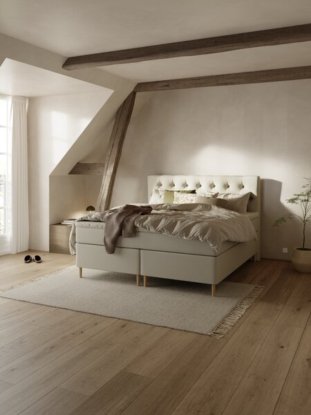 Kontinentalsäng 90x200 cm TEVLA + RESA Sand-91 Mjuk