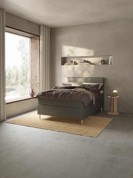 Kontinentalsäng 120x200 TYRIA + FLYA Grå-40 Medium