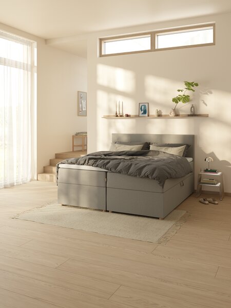 Sommier tapissier 90x200 TYSLA + EKSO Gris-23 Ferme