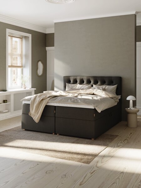 Sommier tapissier 90x200 TYSLA + EKSO Gris-40 Ferme