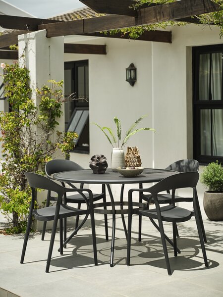 Silla apilable NANNESTAD gris oscuro