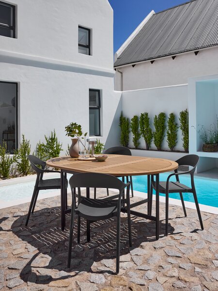 Silla apilable NANNESTAD gris oscuro