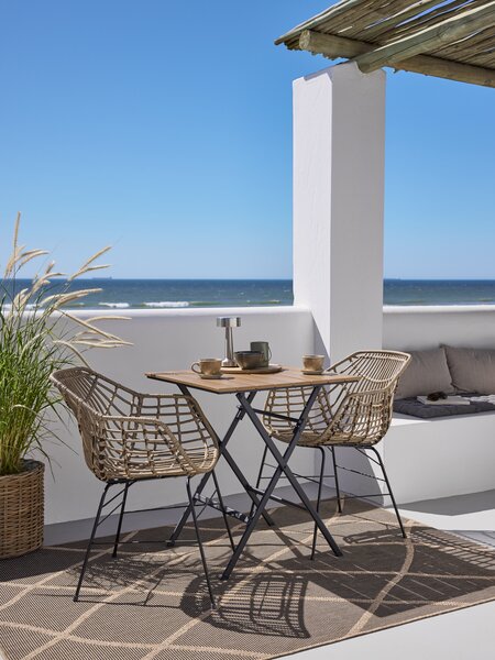 SANDVIKA L65 bord + 2 ILDERHUSE stol natur