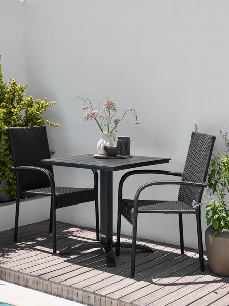 Table bistrot HOBRO l70xL70 noir