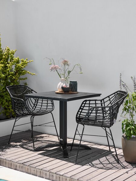 Table bistrot HOBRO l70xL70 noir